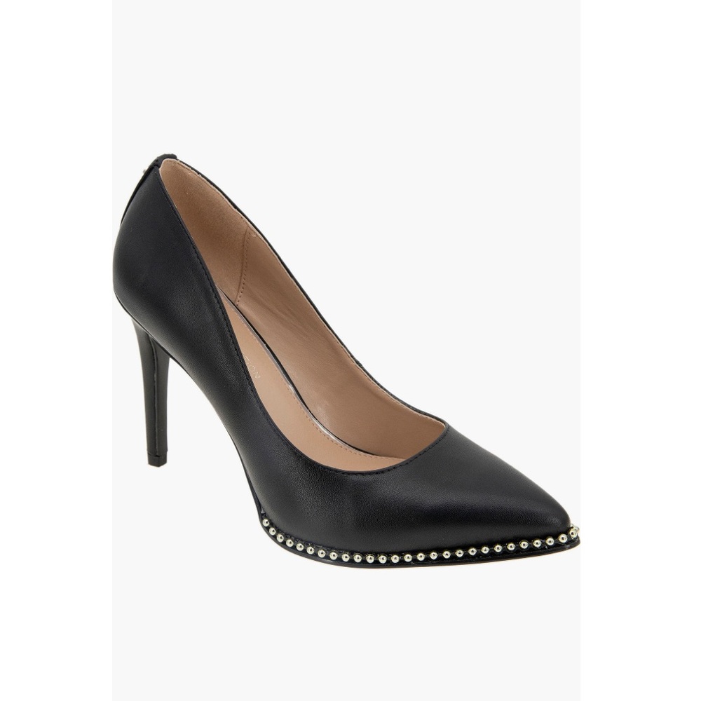BCBGeneration Hawti Pointed Toe Pump Black Women’s 8 Silver Ball Chain Accent
